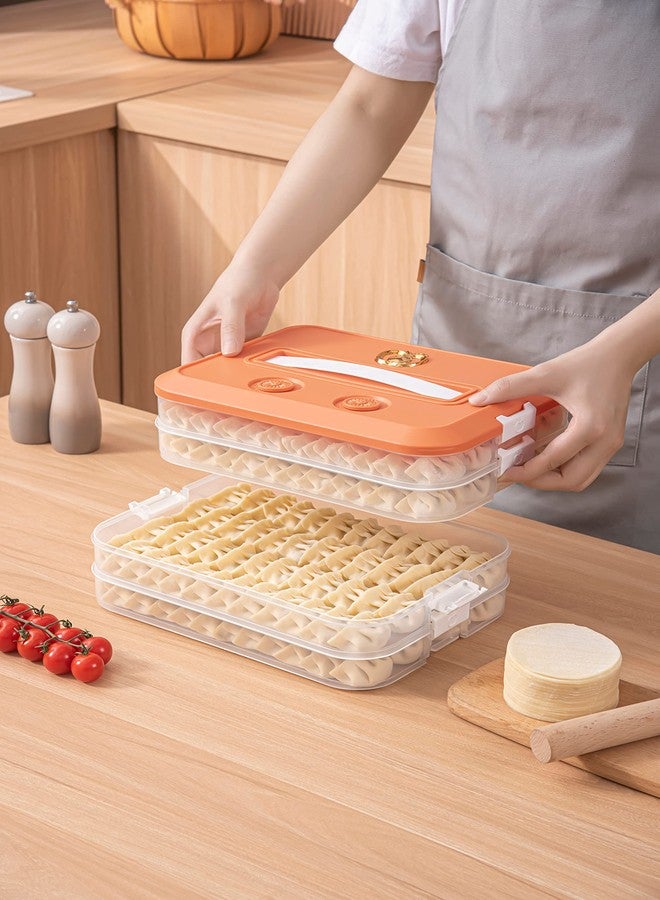 LOEZ 4-Layer Food Storage Container, Stackable Snack Container with Lid, Dumpling Box, Gyoza Container, Cookie Storage Containers, Good Sealing, Time Recoder (White) - Image 4